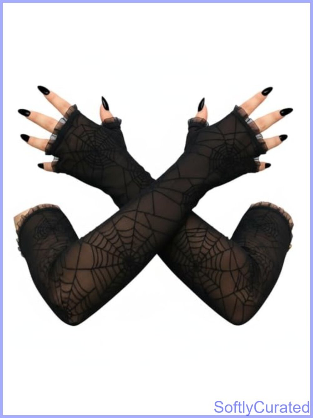Long Tulle Gloves Elbow Length Witch Costume Accessory